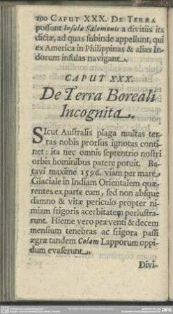 Caput XXX. De Terra Boreali Incognita