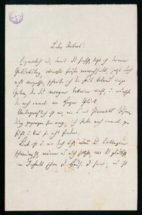 Brief vom 21. Februar 1870