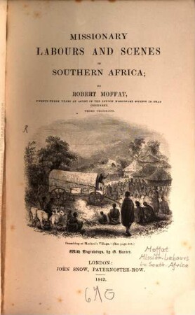Missionary Labours and Scenes in Southern Africa