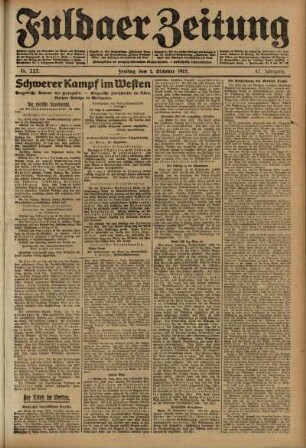 Ausgabe vom Freitag, den 01. Oktober 1915.