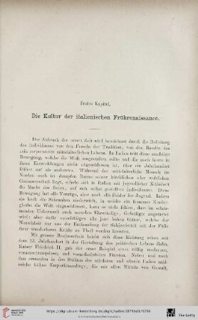 Erstes Kapitel: Die Kultur der italienischen Frührenaissance