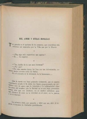 Del amor y otras minucias