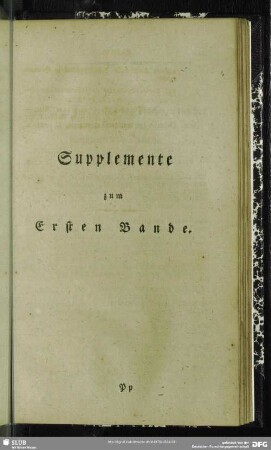 Supplemente zum Ersten Bande