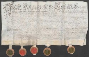 Testimonium cautionis des Franz Karl Philipp Anton Greiffenclau von Vollrads.