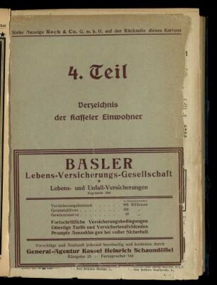 Verzeichnis der Kasseler Einwohner