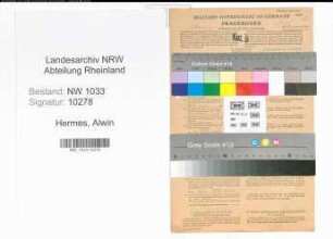 Entnazifizierung Alwin Hermes , geb. 31.08.1920 (Schlosser)