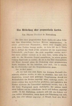 Eine Mittheilung über geognostische Karten