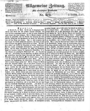 Allgemeine Zeitung. 1837, Nr. 274 - 365 = 10 - 12