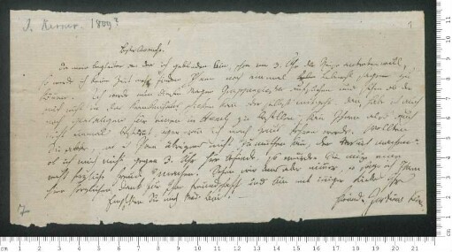 Brief von Justinus Kerner an Adelbert von Chamisso