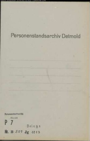 Belegakte zum Heiratsregister 1813 der Mairie Marbeck
