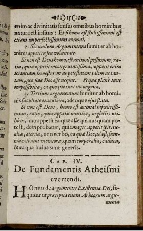 Cap. IV. De Fundamentis Atheismi evertendi