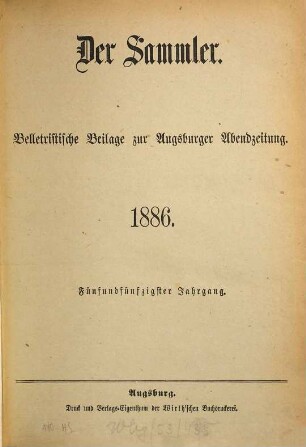 Der Sammler. 55. 1886