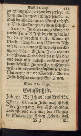 Das 22. Cap. Gelassenheit.