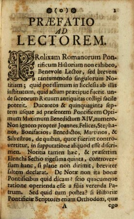 Romanorum Pontificum Brevis Notitia Ritus Ecclesiasticos A Singulis Institutos Declarans