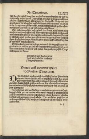 Vorred auff die ander Epistel S. Pauli an Timotheon.