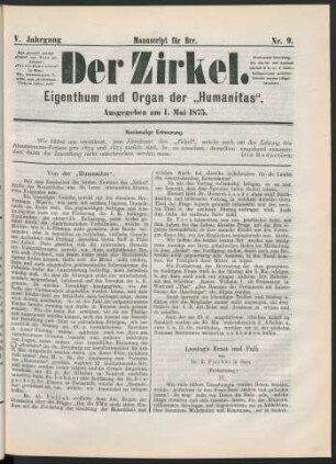 Nr. 9. Ausgegeben am 1. Mai 1875.