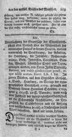 Untersuchung der Grundsätze der Staatswirthschaft oder Versuch über die Wissenschaft der innerlichen Politik in freyen Staaten. Bd.1.