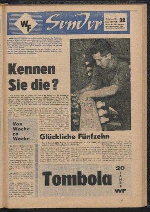 Betriebszeitung 'WF-Sender', Nr.32/1965 (19. August 1965)