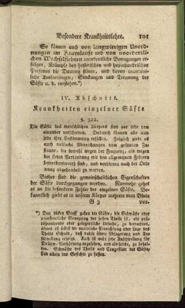 IV. Abschnitt. Krankheiten einzelner Säfte