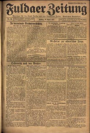 Ausgabe vom Freitag, den 29. April 1927.