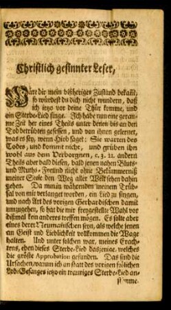 Christlich gesinnter Leser, ...