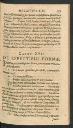 Caput XVII. De Effectibus Formae.