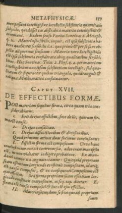 Caput XVII. De Effectibus Formae.