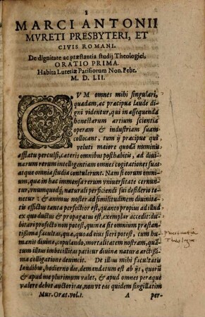 M. Antonii Mureti, Presbyteri I.C. Et Civis Rom. Orationum Volumina Duo : Adiunximus etiam Caroli Sigonii Oratoris disertissimi Orationes VII., 1