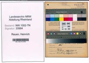 Entnazifizierung Heinrich Reuen , geb. 24.11.1904 (Autohaendler)