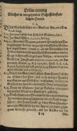 Erläu-terung Etlicher in vorgehender Schrifft befindlichen Oerter.