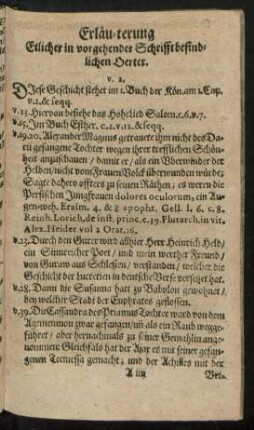 Erläu-terung Etlicher in vorgehender Schrifft befindlichen Oerter.