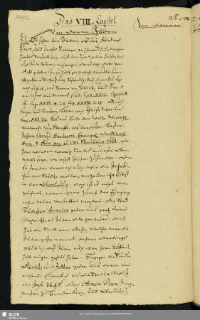 Das VIII. Capitel. Von denen Jüden