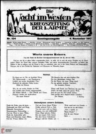 Hefte 104-112, November 1917
