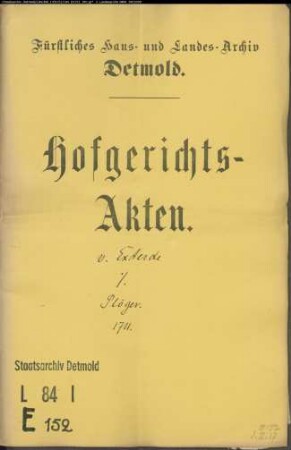 von Exterde, Frau und Fräulien zu Herberhausen gegen Johann Simon Plöger zu Dehlentrup - Schuldforderung