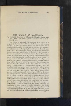 The Manor of Maryland
