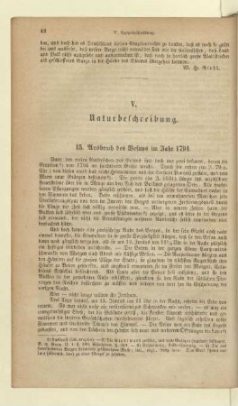 V. Naturbeschreibung