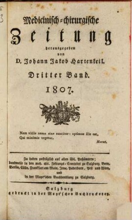 Medicinisch-chirurgische Zeitung. 1807, 3