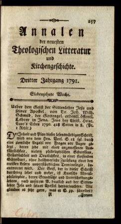 Siebenzehnte Woche