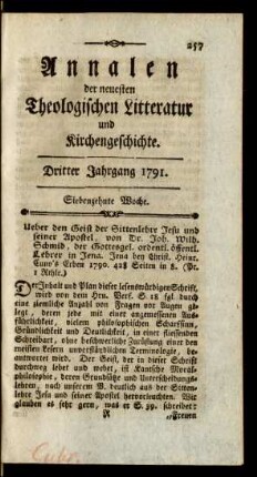 Siebenzehnte Woche