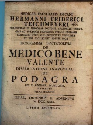 Progr. invit. de medico bene valente
