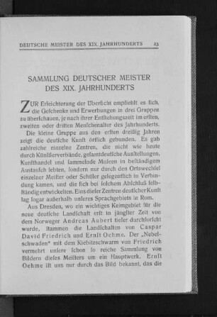 Sammlung Deutscher Meister des XIX. Jahrhunderts