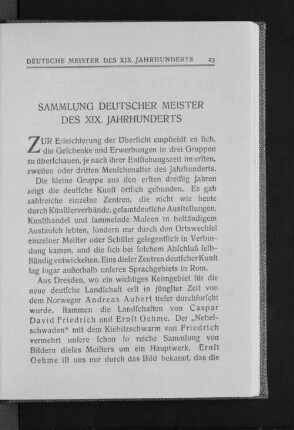 Sammlung Deutscher Meister des XIX. Jahrhunderts