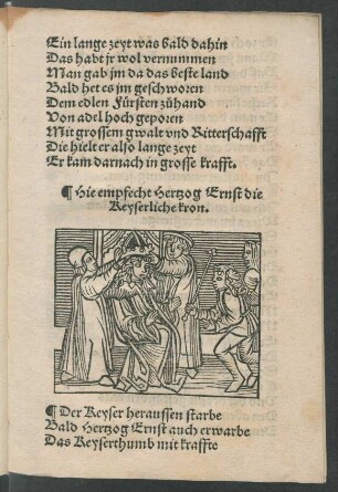 Hie empfecht Hertzog Ernst die Keyserliche kron.