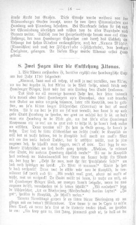 8. Zwei Sagen über die Entstehung Altonas.