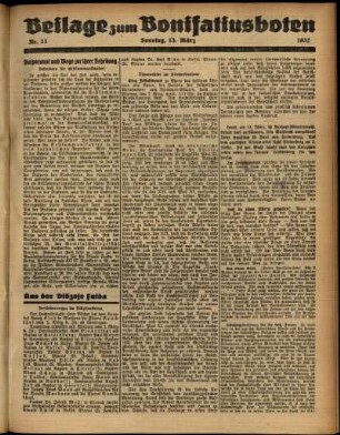 Zweite Ausgabe vom Sonntag, den 13. März 1932.