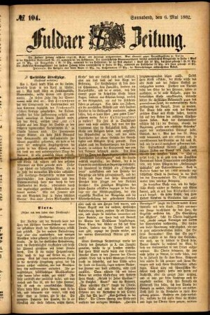 Ausgabe vom Samstag, den 06. Mai 1882.