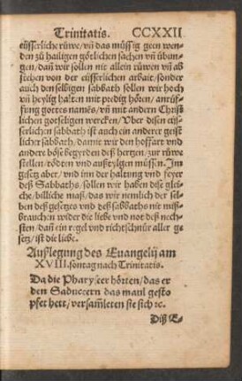 Außlegung des Evangelii am XVIII. sontag nach Trinitatis.