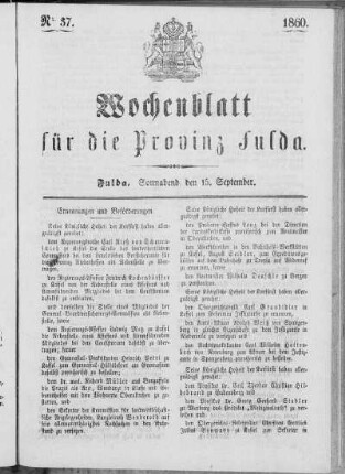 Nr. 37, Ausgabe vom 15. September 1860