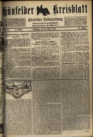 Zweite Ausgabe vom Samstag, den 22. März 1930.