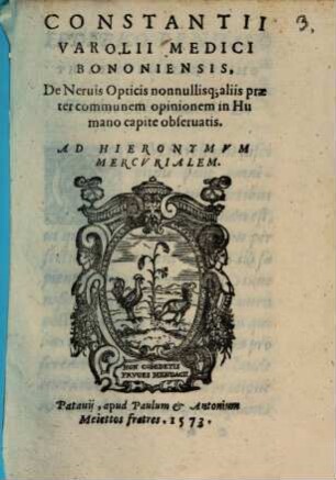 De nervis opticis ... in humano capite observatis